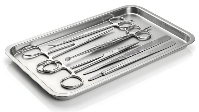 Sterile surgical tools ready for operation in hospital setting