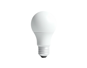 Isolated white electric bulb with a classic shape, on a black background