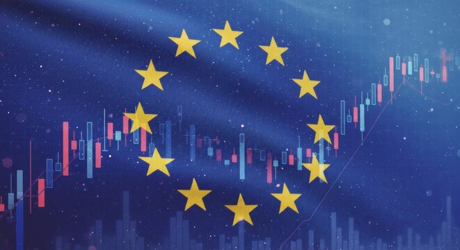 EU Economy Stars and Stock Charts.