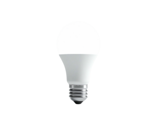 Bright LED bulb in silhouette. Close-up showing bulb structure on black background