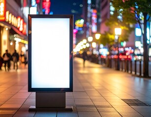 street billboard mockup on a city sidewalk