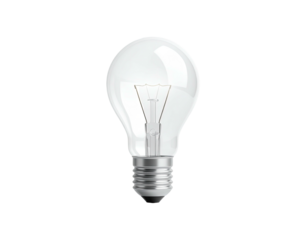 Realistic lightbulb on a black background, showcasing internal filament detail