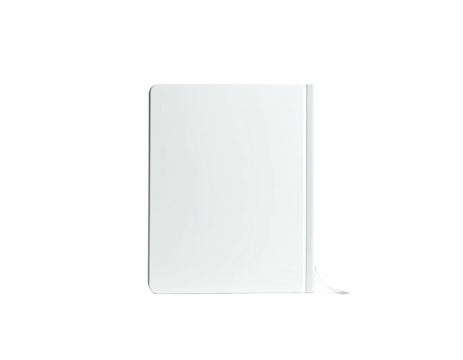 White, curved rectangle with a small bent segment against a black backdrop