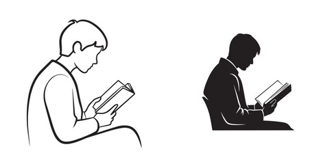 Young Person Reading a Book with Focus and Concentration