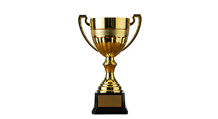 Gold trophy gleams on black; it is a product shot for branding, awards, or event promotion.