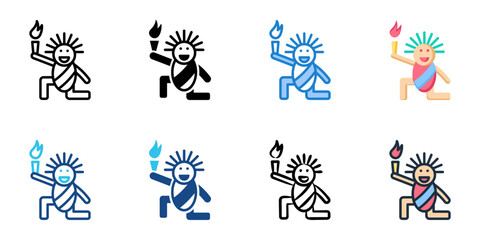 Village feasts icon set multiple style collection 
