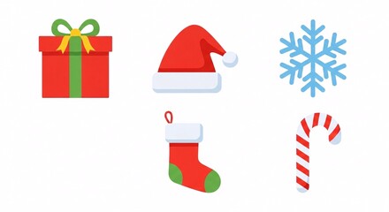 Flat Vector Christmas Icon Collection
