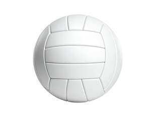 A pristine, white, textured volleyball isolated on a pitch-black background