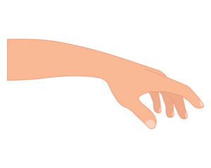 Human hand in minimalist flat design. Vector illustration.
