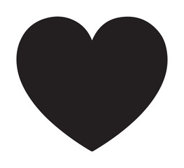Black heart with double white curved highlight on white background