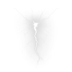 High-quality PNG photo of a lightning bolt, transparent overlay perfect for dramatic effects and illustrations.