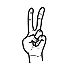 peace sign with hand