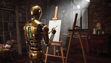 a robot is drawing