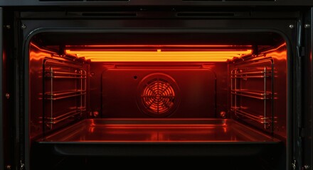 Warm Embrace Glowing Oven Interior Ready for Culinary Creations.