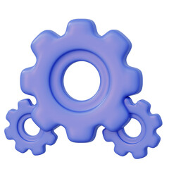 Three light purple gears interlocked