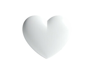 A glossy white heart shape against a stark black background, 3D rendering