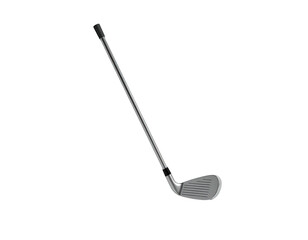 A detailed cartoon image of a golf club isolated against a black background