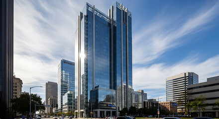 Urban Modern Glass Skyscraper Business Office Architecture