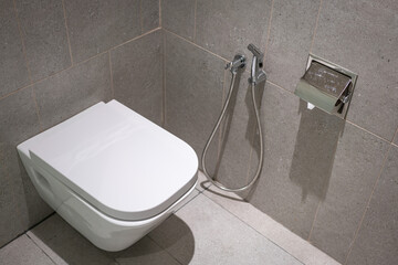 Toilet bowl inside a modern bathroom