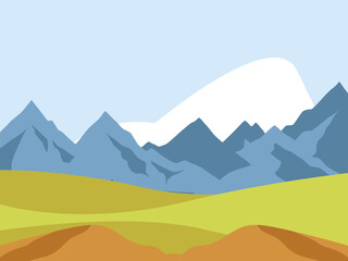 Mountains Concept IllustrationVector Style
