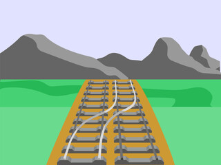 Switch Tracks Concept IllustrationVector Style