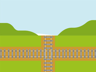 Tracks Intersection Concept IllustrationVector Style