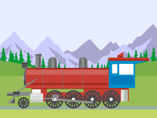 Steam Engine Concept IllustrationVector Style