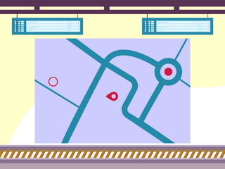 Route Concept IllustrationVector Style