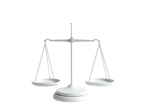 White, symmetrical scales, balanced, isolated on a black background