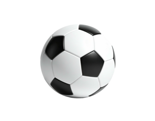 A pristine, isolated soccer ball with classic black and white paneling