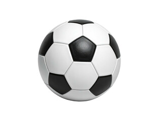 Obraz premium A classic black and white soccer ball, with pentagons and hexagons, isolated on black