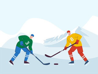 Obraz premium Ice Hockey Concept IllustrationVector Style