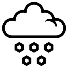 cloud with ice pellets hail icon