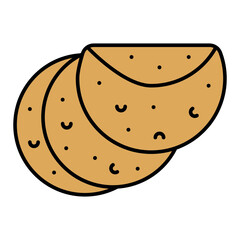 Flat Tortilla Icon – Mexican Food Vector Illustration
