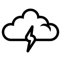cloud with lightning thunder icon