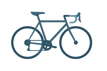 Detailed illustration of a sleek racing bike in blue tones showcasing its aerodynamic design and clean lines