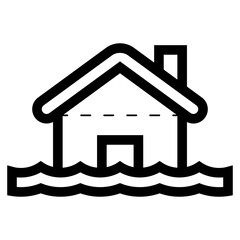 flooded house icon