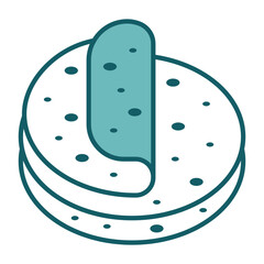 Flat Tortilla Icon – Mexican Food Vector Illustration