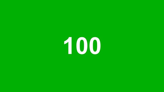 0 to 100 count up green screen