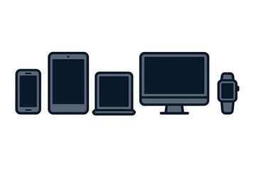 Modern electronic devices for responsive web design and digital technology