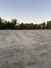 Leveled area for construction in the park