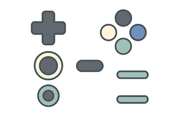 Obraz premium Stylized gamepad controls with directional pad and action buttons