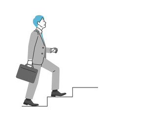 階段を上がるビジネスマンのイラスト