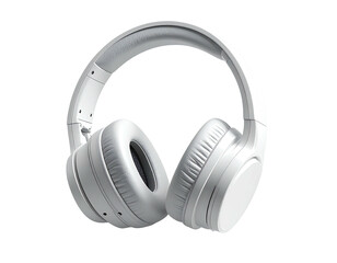White over-ear headphones with cushioned earcups, isolated on a black background