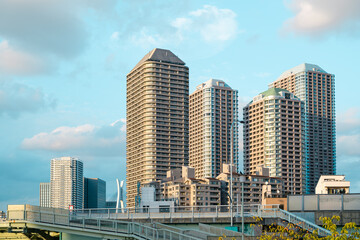 豊洲から見た高層ビル群