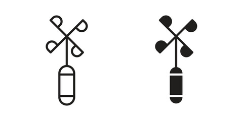 Fototapeta premium Anemometer icon art in black and white