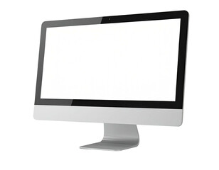 Sleek, modern desktop computer monitor with a blank white screen