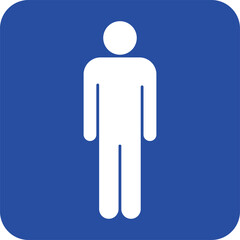 青い背景と白い男のピクトグラムのベクターイラスト素材