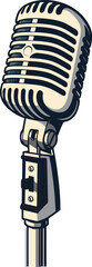 Vintage Retro Microphone Vector Illustration