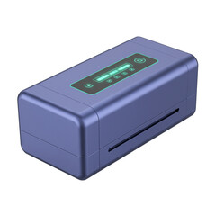 Modern UV sterilizer box with sleek metallic finish and glowing controls, perfect for product demos, hygiene campaigns, or showcasing innovative technology
